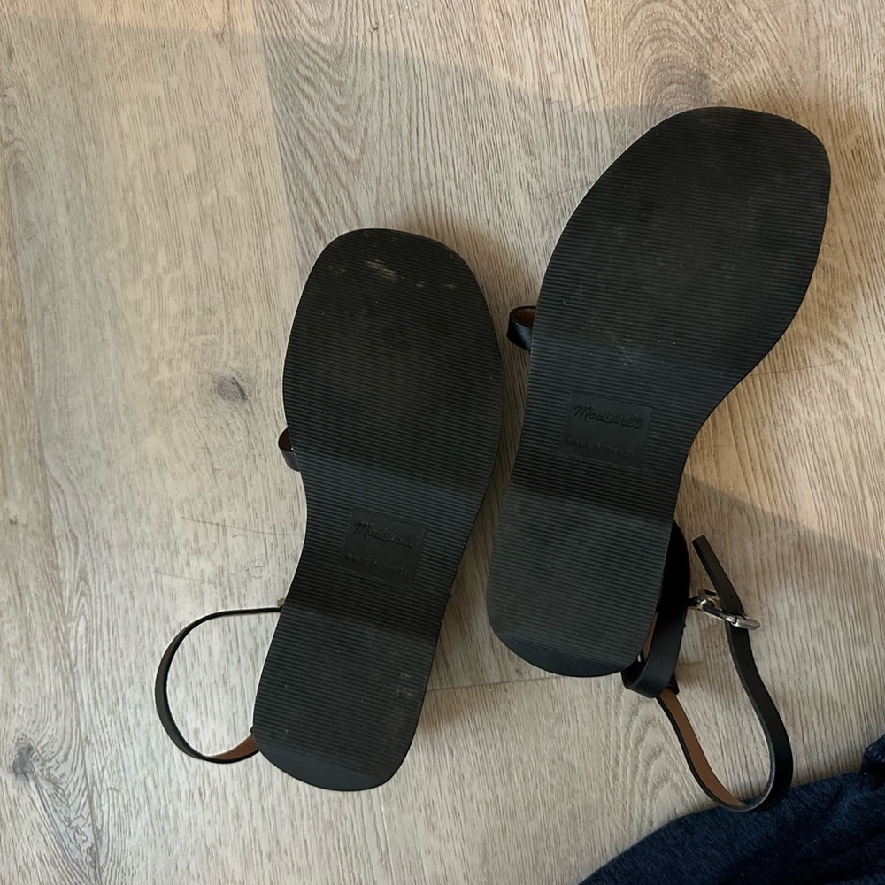 Madewell Black Double Strap Leather Sandal - Picture 3 of 4